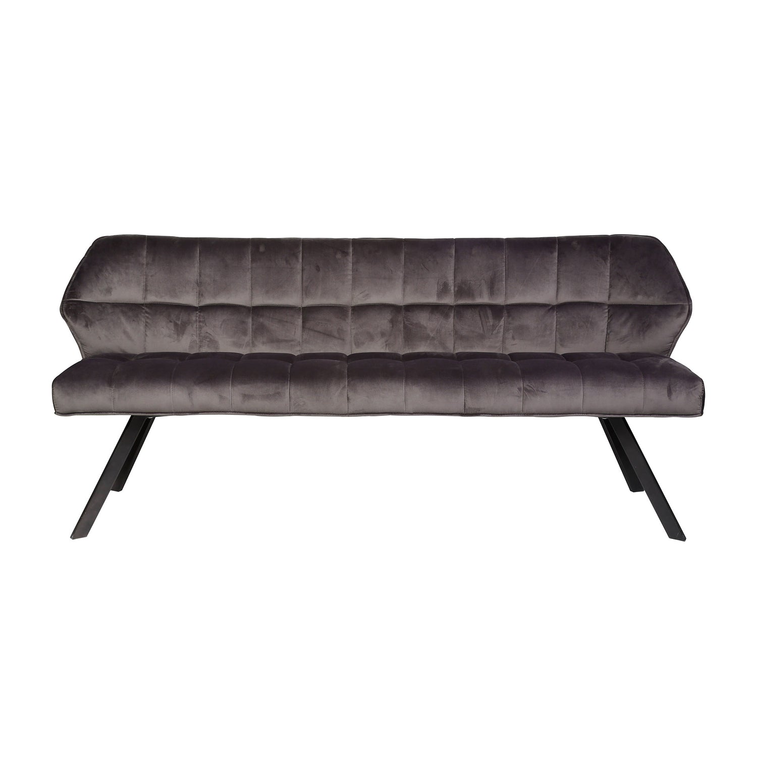 Eetkamerbank Raster - 180x58x81 cm - Antraciet - Velours