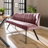 Eetkamerbank Raster - 180x58x81 cm - Roze Velours