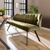 Eetkamerbank Raster - 180x58x81 cm - Groen Velours