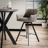 Barstoel Raster Draaibaar 2 stuks - 56x52x95 cm - Boucle Taupe