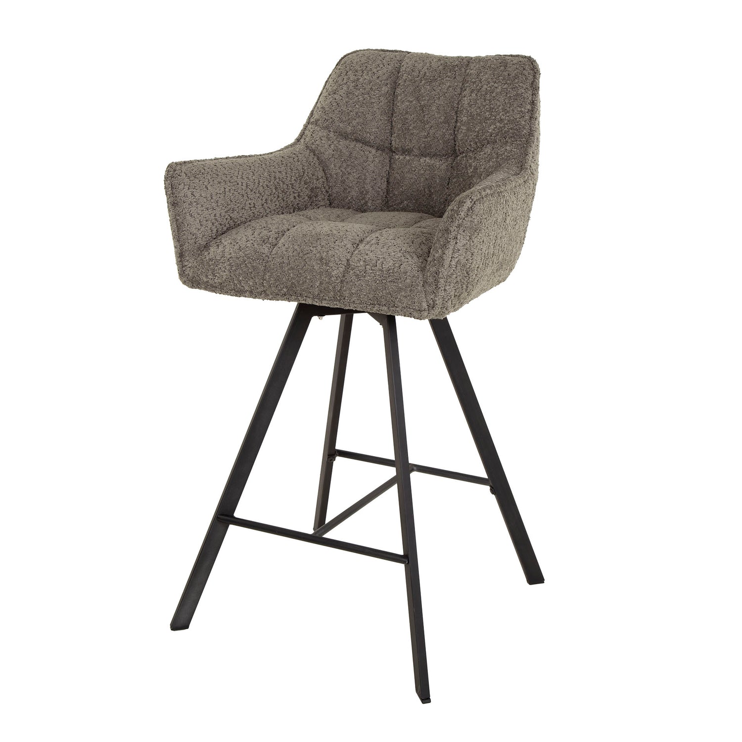 Barstoel Raster Draaibaar 2 stuks - 56x52x95 cm - Boucle Taupe