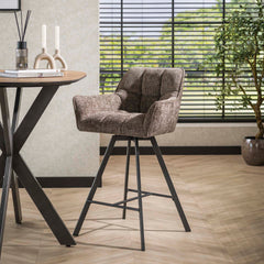 Barstoel Raster Draaibaar 2 stuks - 56x52x95 cm - Rich Taupe