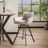 Barstoel Raster draaibaar 2 stuks - 56x52x95 cm - Rich Zandkleur