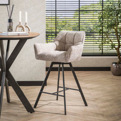Barstoel Raster draaibaar 2 stuks - 56x52x95 cm - Rich Zandkleur