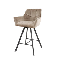 Barstoel Raster Draaibaar 2 stuks - 56x52x95 cm - Champagne - Velours