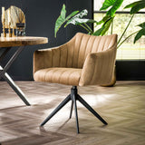 Armstoel Cinema Draaibaar 2 stuks - 65x65x83 cm - Champagne - Velours