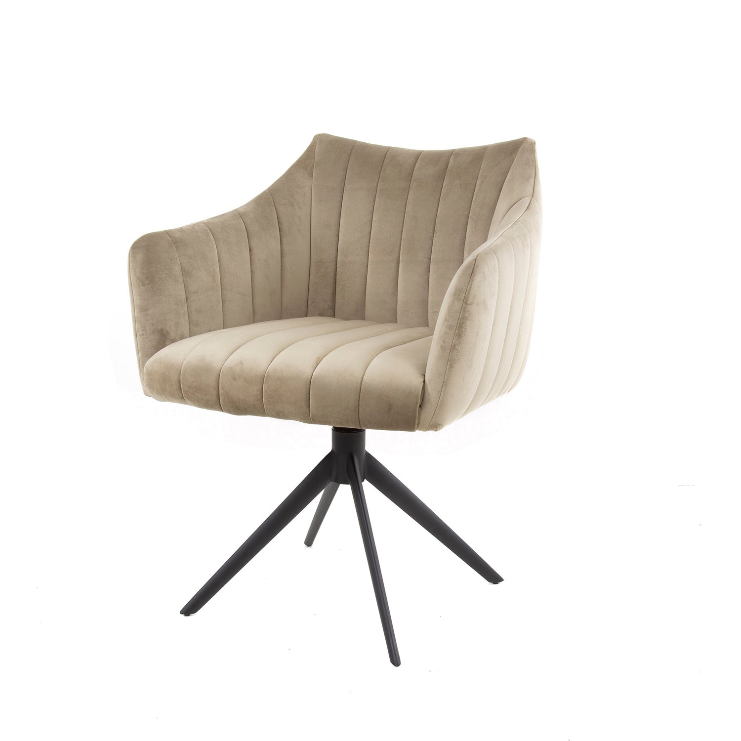 Armstoel Cinema Draaibaar 2 stuks - 65x65x83 cm - Champagne - Velours