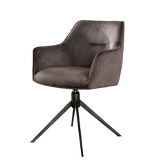 Armstoel Pull Draaibaar 2 stuks - 61x62x83 cm - Antraciet - Velours