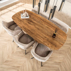 Armstoel Pull Draaibaar 2 stuks - 61x62x83 cm - Rich Zandkleur