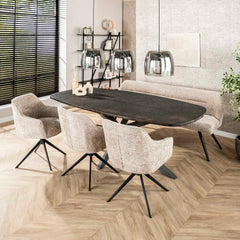 Armstoel Pull Draaibaar 2 stuks - 61x62x83 cm - Rich Zandkleur