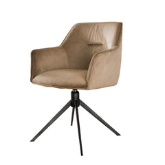 Armstoel Pull Draaibaar 2 stuks - 61x62x83 cm - Champagne Velours