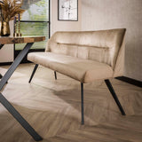 Eetkamerbank Pull - 188x53x84 cm - Champagne - Velours