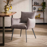 Eetkamerfauteuil Lobby - 65x68x83 cm - Antraciet - Velours