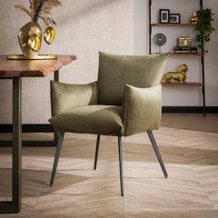 Eetkamerfauteuil Lobby - 65x68x83 cm - Groen Velours