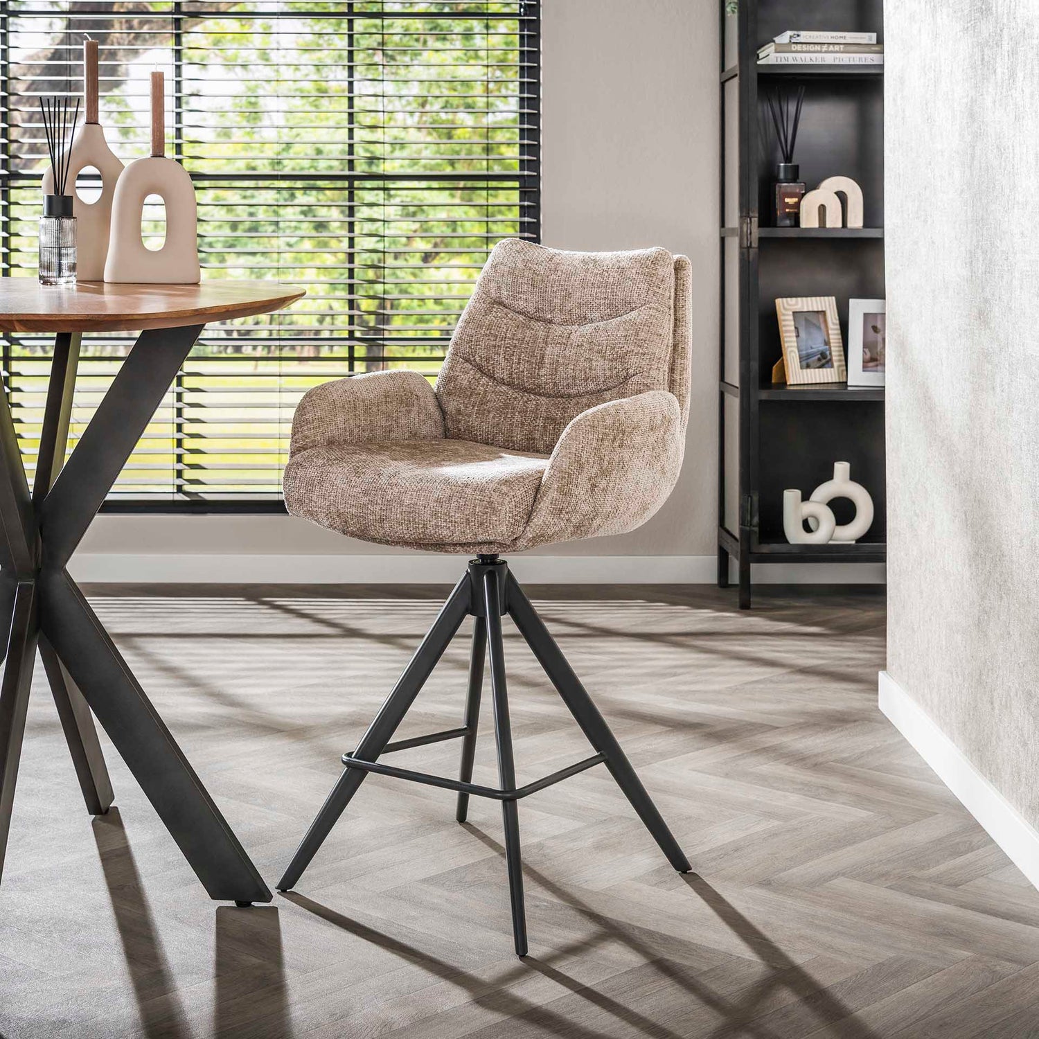 Barstoel Lounge 2 stuks - 56x60x99 cm - Rich Zandkleur