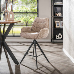 Barstoel Lounge 2 stuks - 56x60x99 cm - Rich Zandkleur