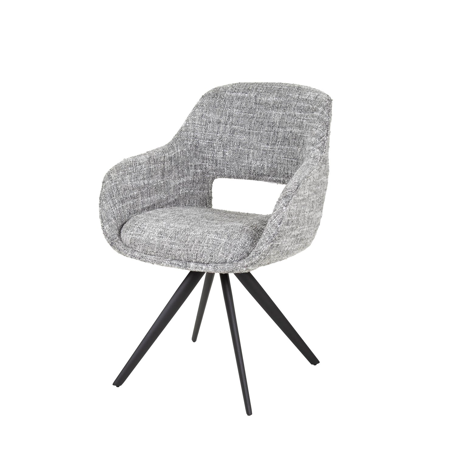 Armstoel Spring Draaibaar 2 stuks - 60x62x82 cm - Staalgrijs - Eagle