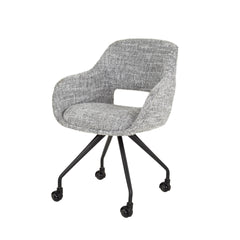 Armstoel Spring met wieltjes 2 stuks - 60x62x84 cm - Staalgrijs - Eagle
