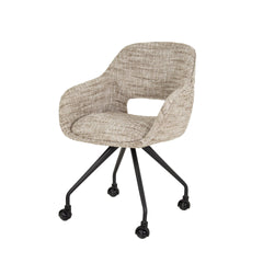 Armstoel Spring met wieltjes 2 stuks - 60x62x84 cm - Zandkleur - Eagle