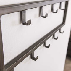 Kapstok Industrial met 9 Haken - 50x2x20 cm - Zilver
