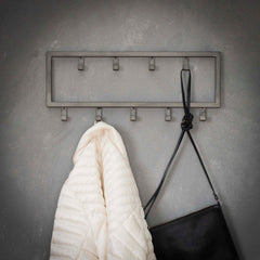 Kapstok Industrial met 9 Haken - 50x2x20 cm - Zilver