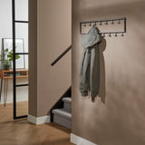 Kapstok Industrial met 15 Haken - 80x2x20 cm - Zilver