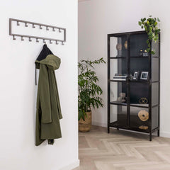 Kapstok Industrial met 15 Haken - 80x2x20 cm - Zilver