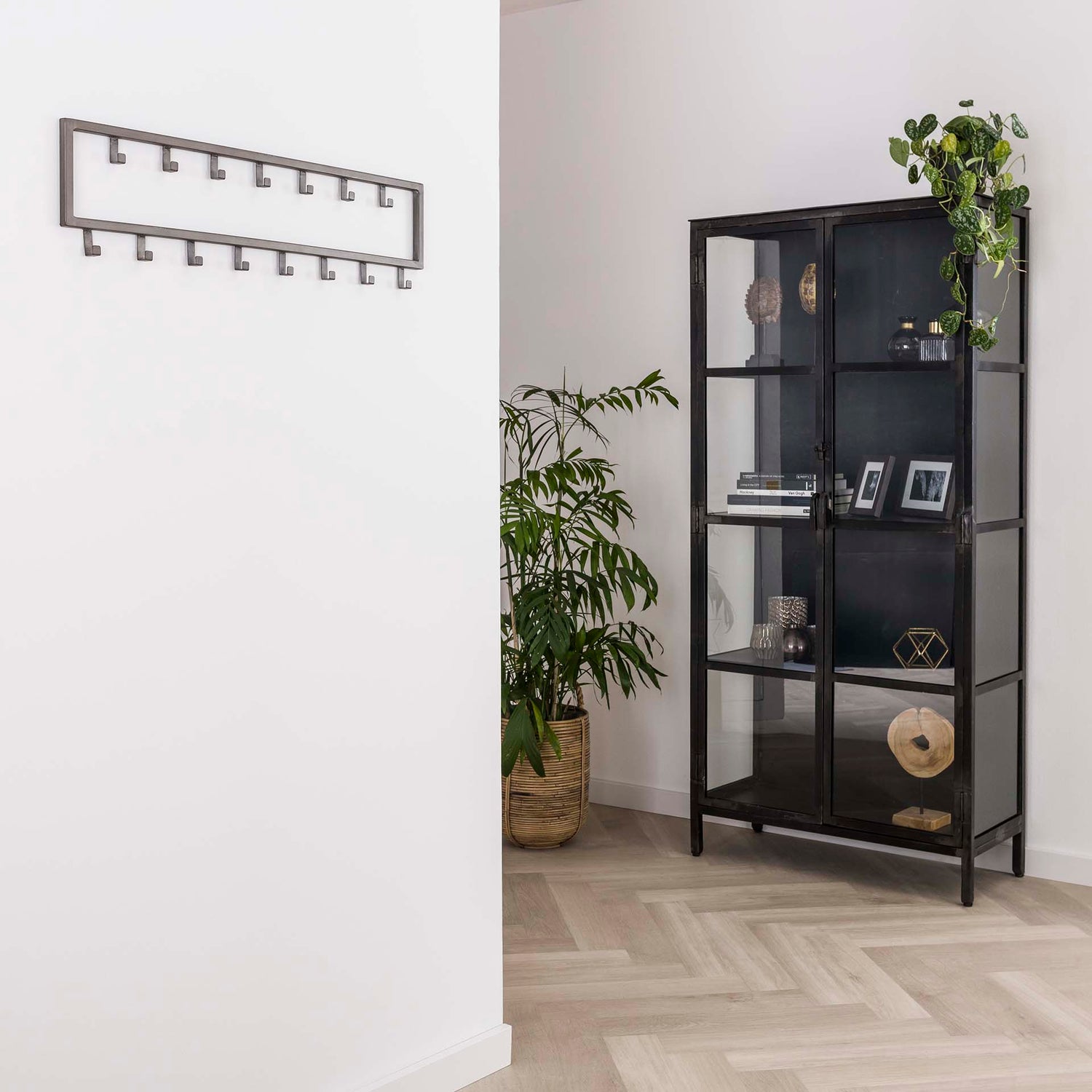 Kapstok Industrial met 15 Haken - 80x2x20 cm - Zilver