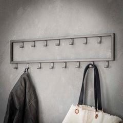 Kapstok Industrial met 15 Haken - 80x2x20 cm - Zilver