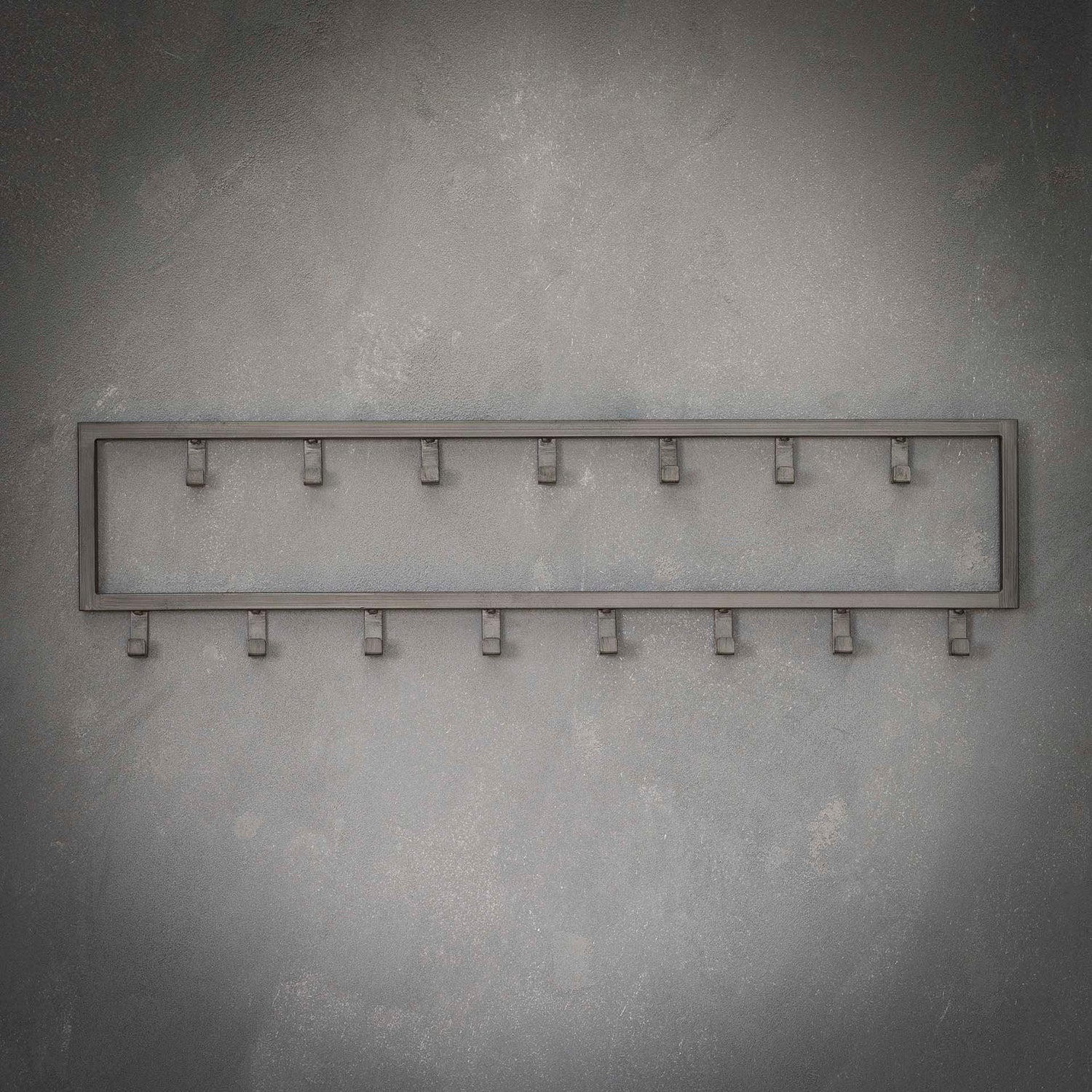 Kapstok Industrial met 15 Haken - 80x2x20 cm - Zilver