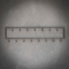Kapstok Industrial met 15 Haken - 80x2x20 cm - Zilver