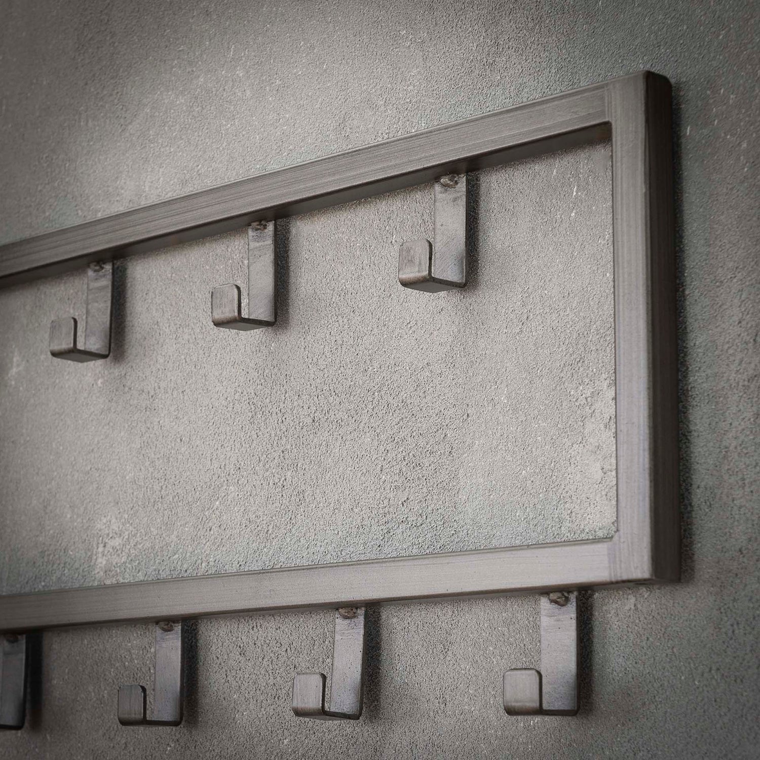 Kapstok Industrial met 15 Haken - 80x2x20 cm - Zilver