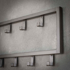 Kapstok Industrial met 15 Haken - 80x2x20 cm - Zilver