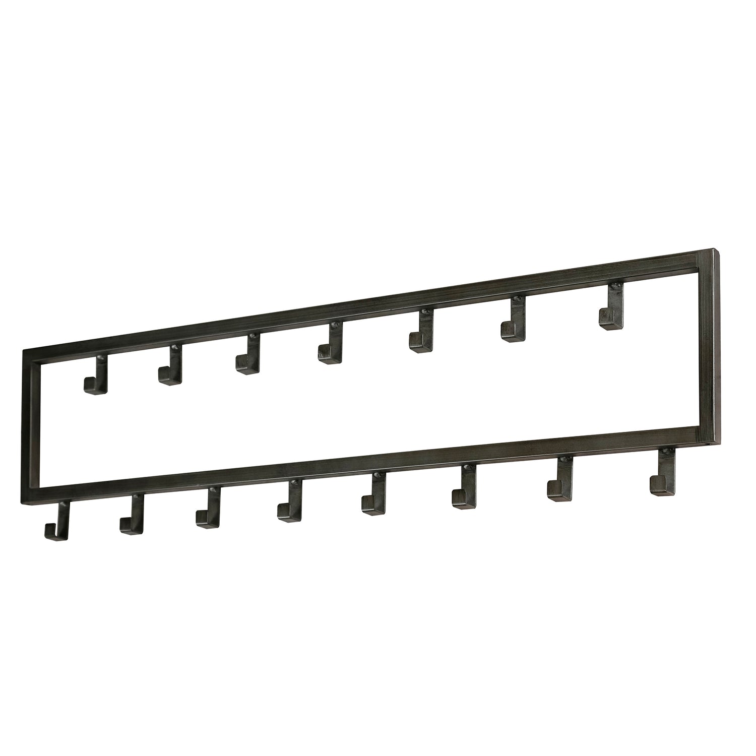 Kapstok Industrial met 15 Haken - 80x2x20 cm - Zilver