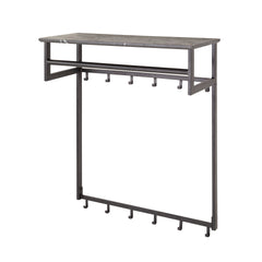 Kapstok roede 12 Haaks - 80x30x90 cm - Zwart Bruin - Melamine