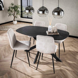 Eettafel Deens Ovaal - 150x90x76 cm - Zwart Bruin - Melamine