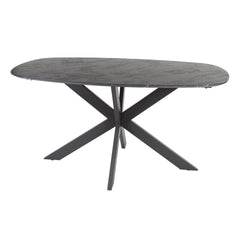 Eettafel Deens Ovaal - 150x90x76 cm - Zwart Bruin - Melamine