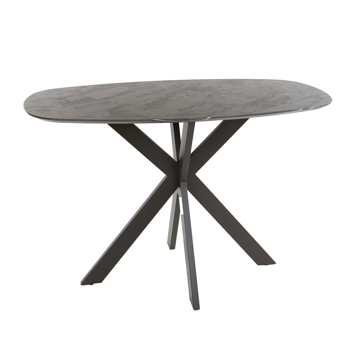 Bartafel Kruisframe Deens Ovaal - 140x80x93 cm - Zwart Bruin - Melamine