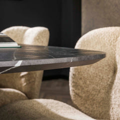 Eettafel Deens Ovaal - 180x90x77 cm - Zwart Bruin - Melamine