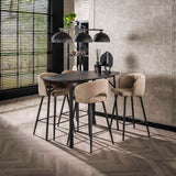 Bartafel Deens Ovaal - 140x75x92 cm - Zwart Bruin - Melamine