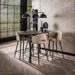 Bartafel Deens Ovaal - 140x75x92 cm - Zwart Bruin - Melamine