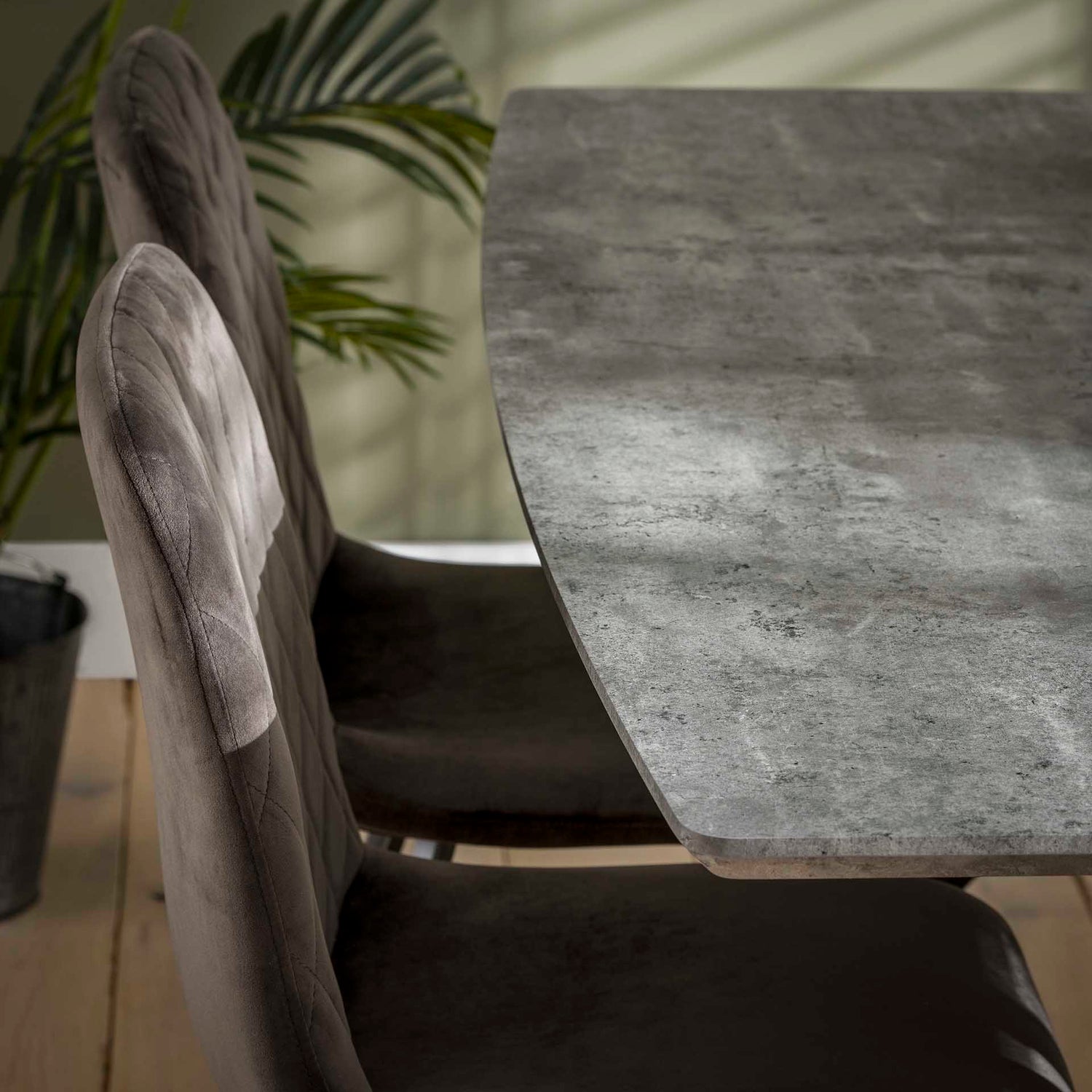 Eettafel Ovaal - 160x90x76 cm - Betonlook Grijs - 3D