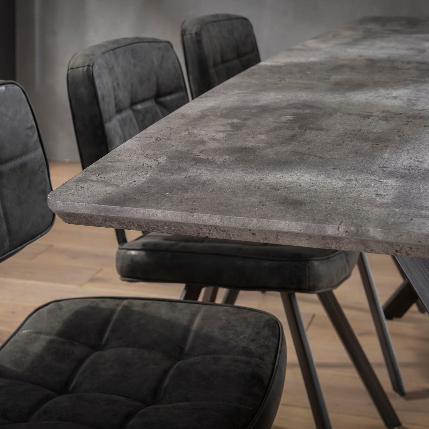 Eettafel Ovaal - 190x90x76 cm - Betonlook Grijs - 3D