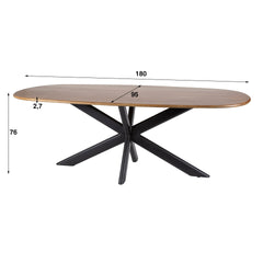 Eettafel Cliff Ovaal - 180x95x76 cm - Zandkleur - Mango