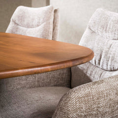 Eettafel Cliff Ovale Buis - 215x105x76 cm - Zandkleur - Mango