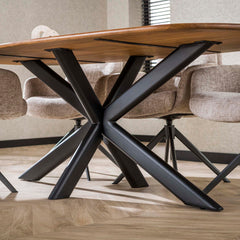 Eettafel Cliff Ovale Buis - 215x105x76 cm - Zandkleur - Mango