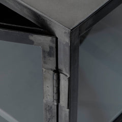 Dressoir Rift Metal met 4 Deuren - 180x40x92 cm - Gun Metal