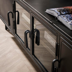 TV-meubel Rift Metal - 180x40x51 cm - Gun Metal