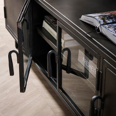 TV-meubel Rift Metal - 180x40x51 cm - Gun Metal