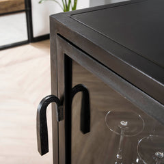 Wijnkast Ruff metal - 55x40x135 cm - Gun Metal